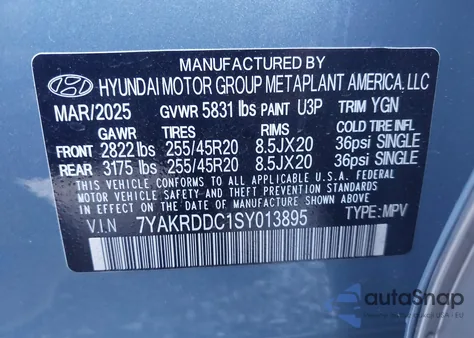 2025 Hyundai Ioniq 5 Limited from USA, damaged, VIN 7YAKRDDC1SY013895